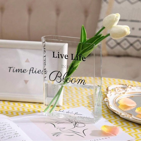 Live Life in Full Bloom Clear Acrylic Vase - Picture 5 of 6